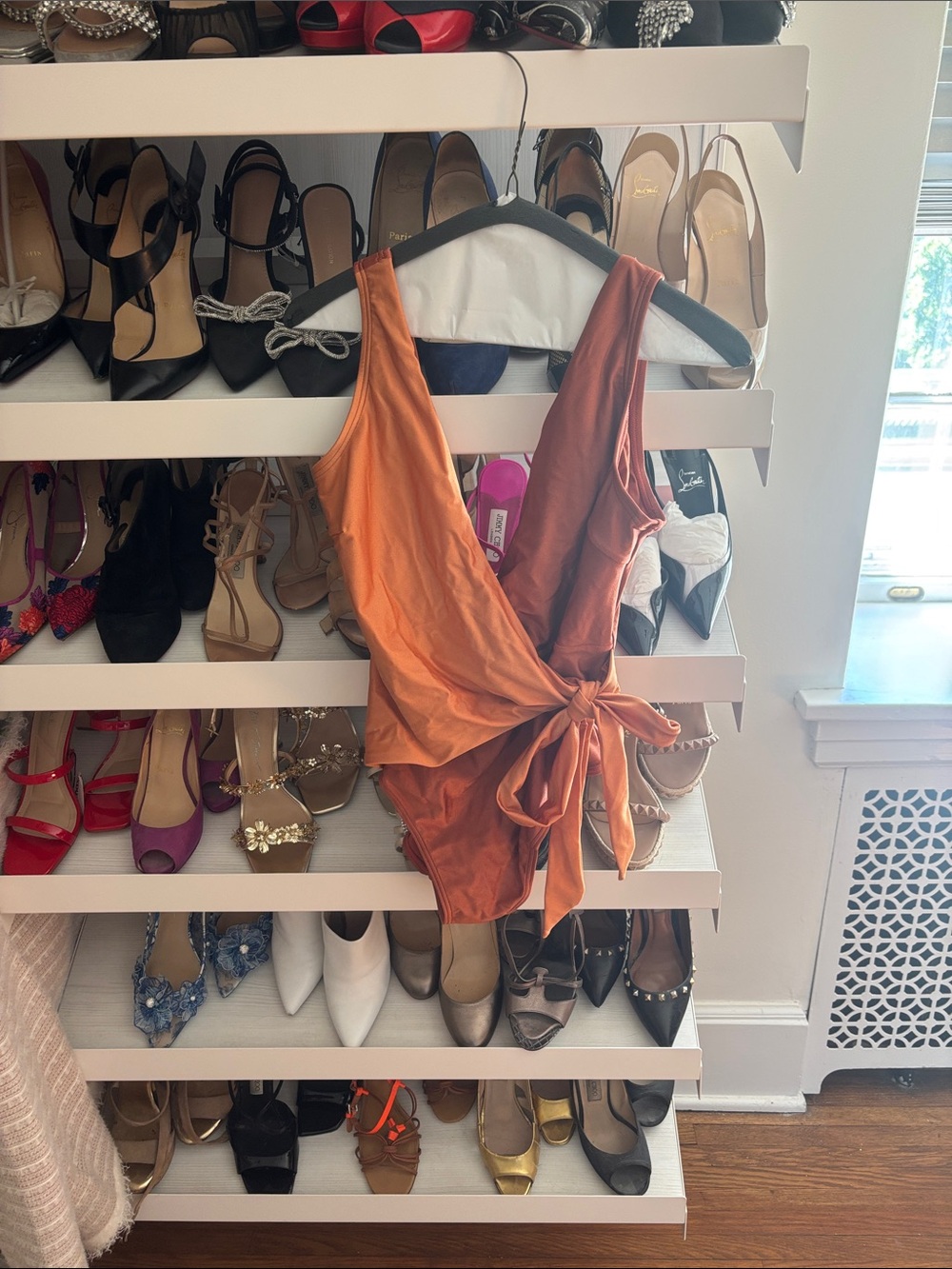 Cupshe Rust Orange One-Piece Wrap Swimsuit with Side Tie